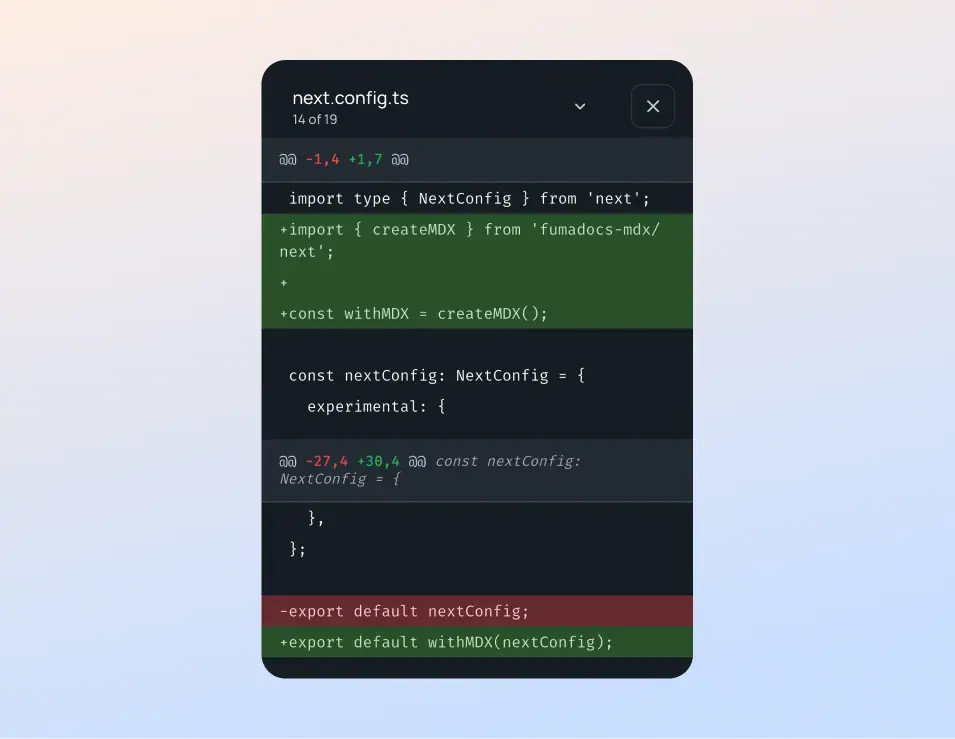 View file changes in the app