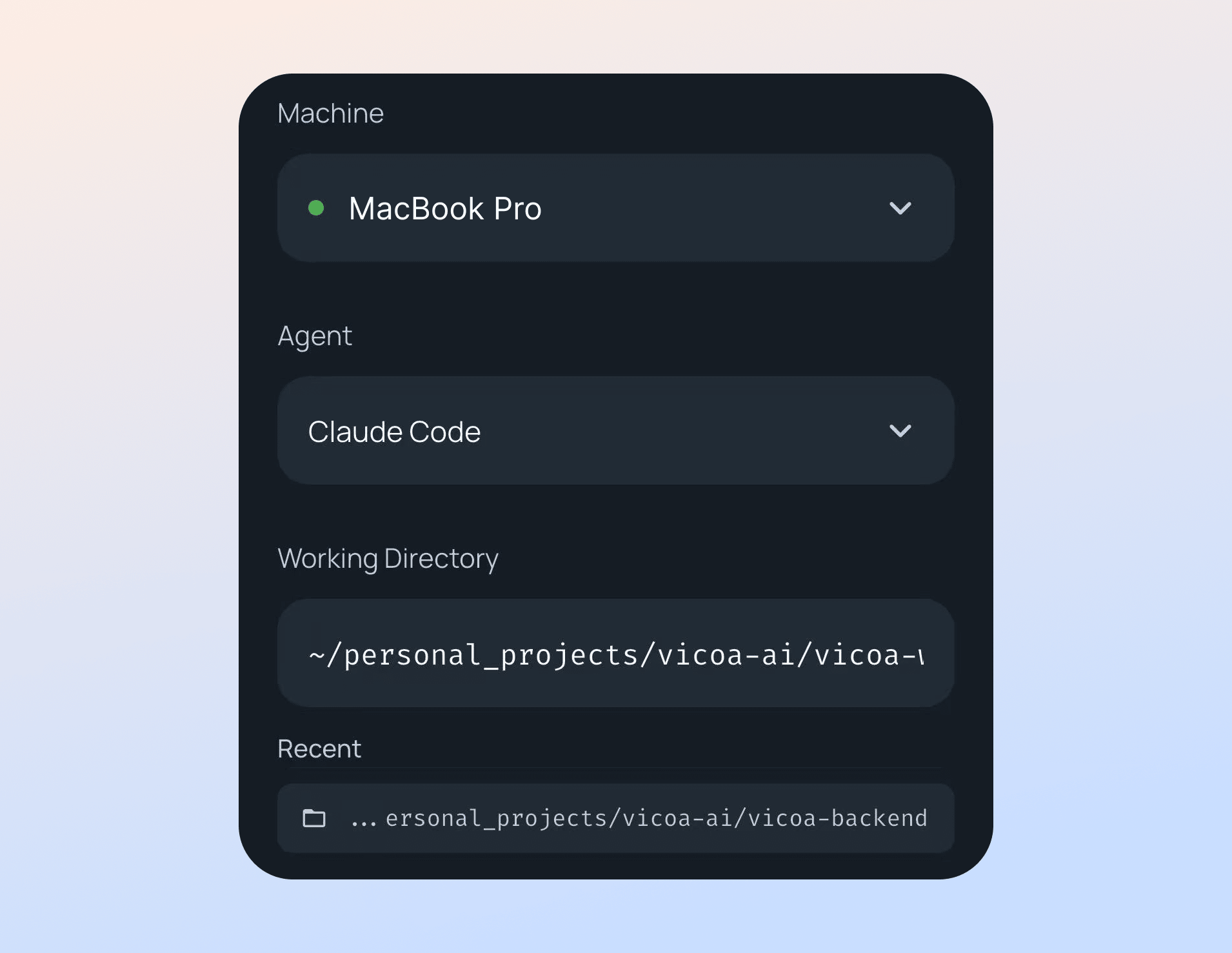 Start agents from anywhere