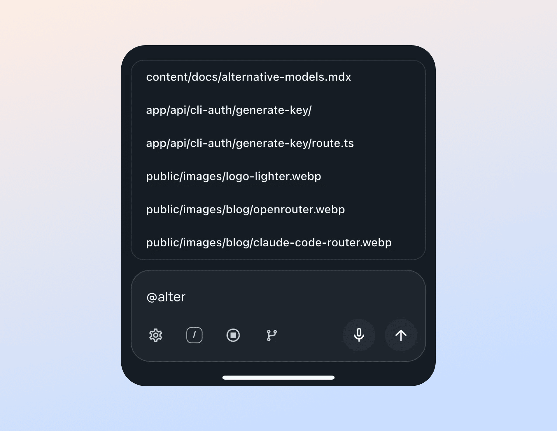 Fuzzy search for files with @ symbol